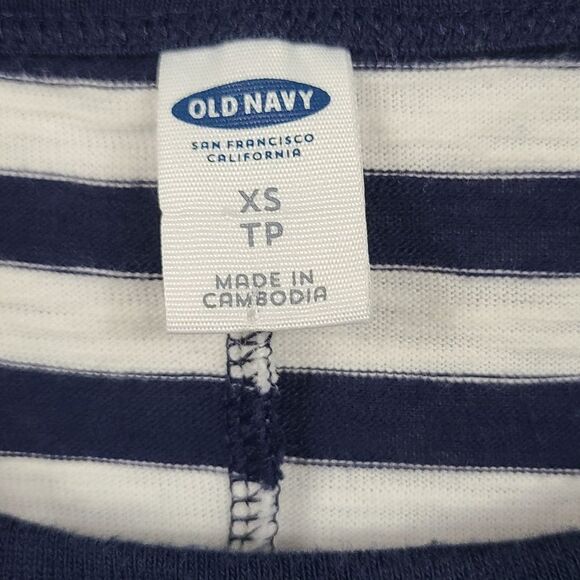 Old Navy Stripe T-Shirt Dress Short Sleeve Casual Knit Nautical Casual Blue XS - Picture 3 of 8